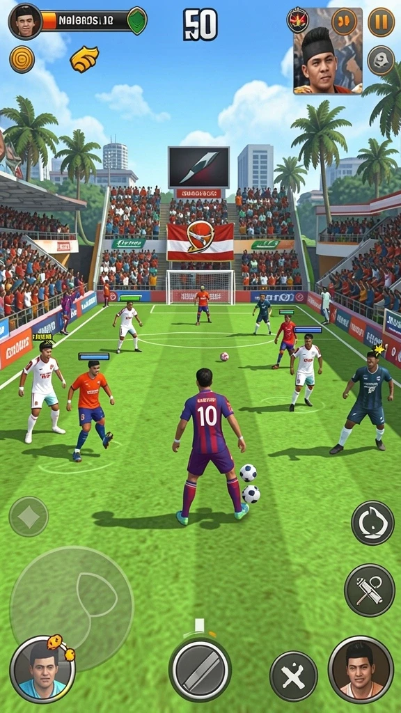 Fitur multiplayer yang memungkinkan bermain dengan teman.