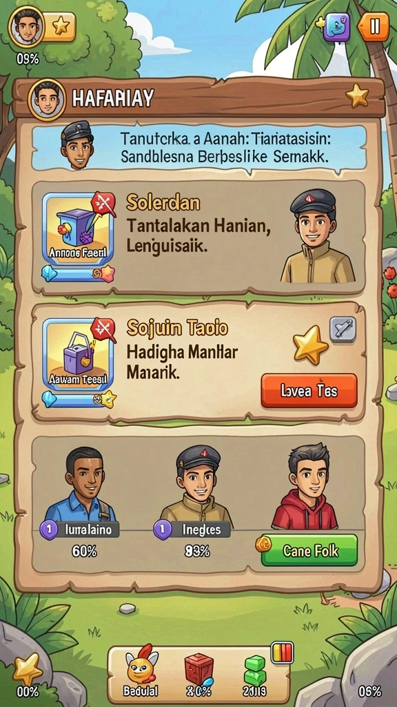 Karakter unik yang bisa dipilih dan diupgrade.