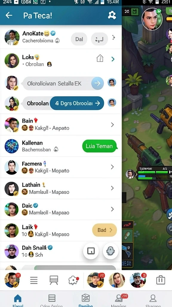 Fitur chat untuk berinteraksi dengan pengguna lain.