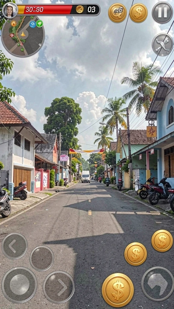 Tangkapan layar menunjukkan karakter utama dalam aksi.